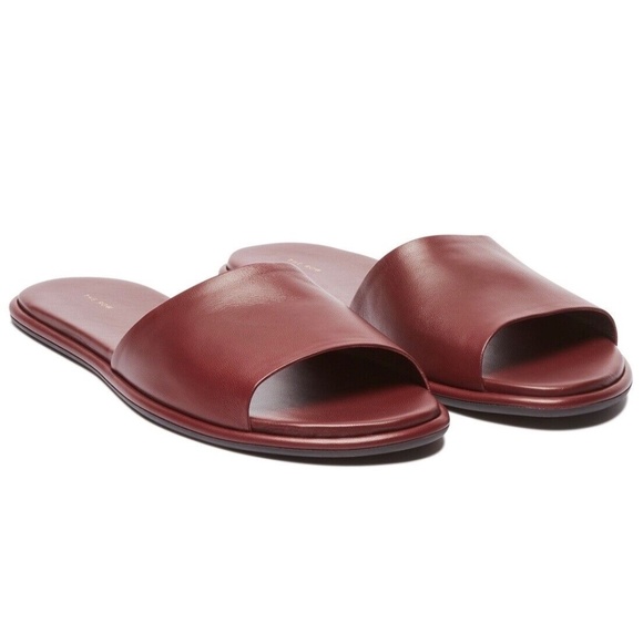 THE ROW Canal Slipper Leather Slides in Garnet Size 37.5 - Picture 6 of 6